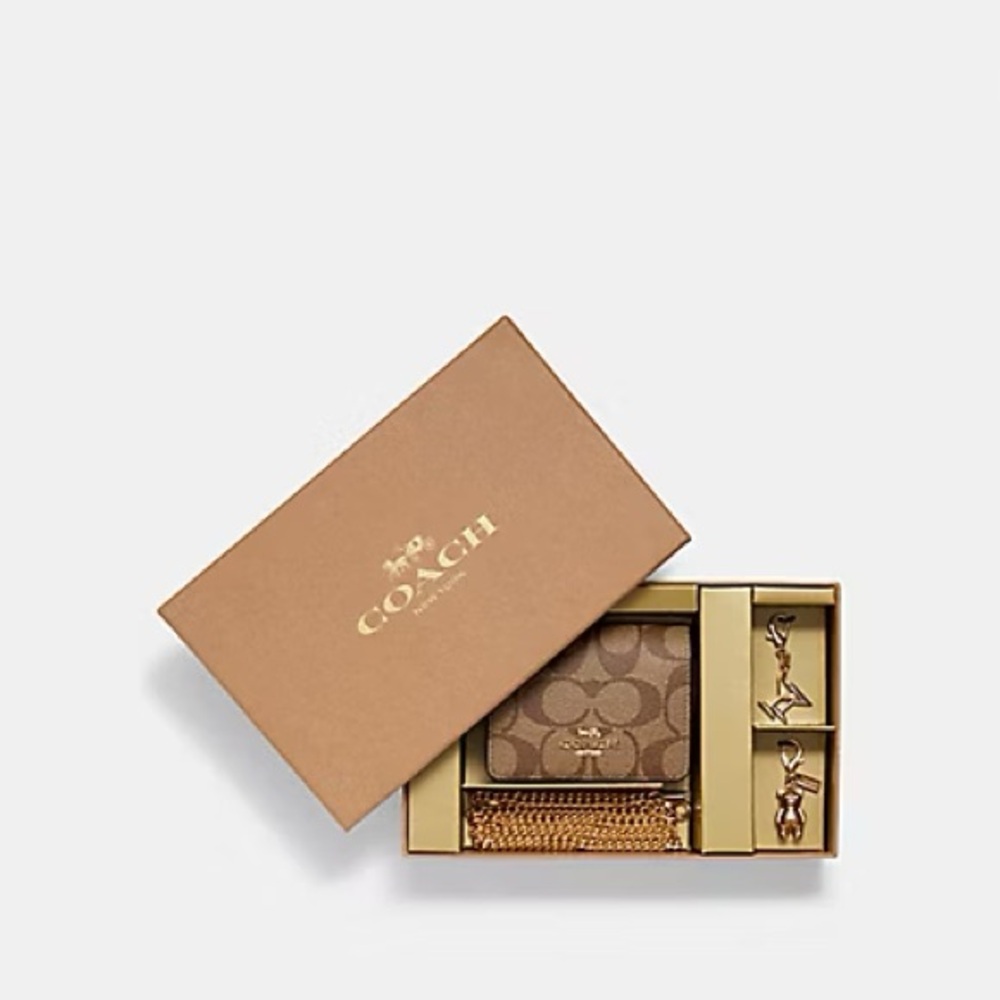 👛👛NWT COACH Boxed Mini Wallet On A Chain👛👛